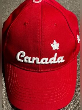 Red Canada Embroidered Baseball Cap
